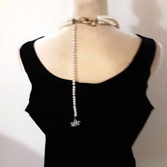 J Crew luminous 3 strand faux pearl 32" necklace cascading strand down back - Picture 2 of 9